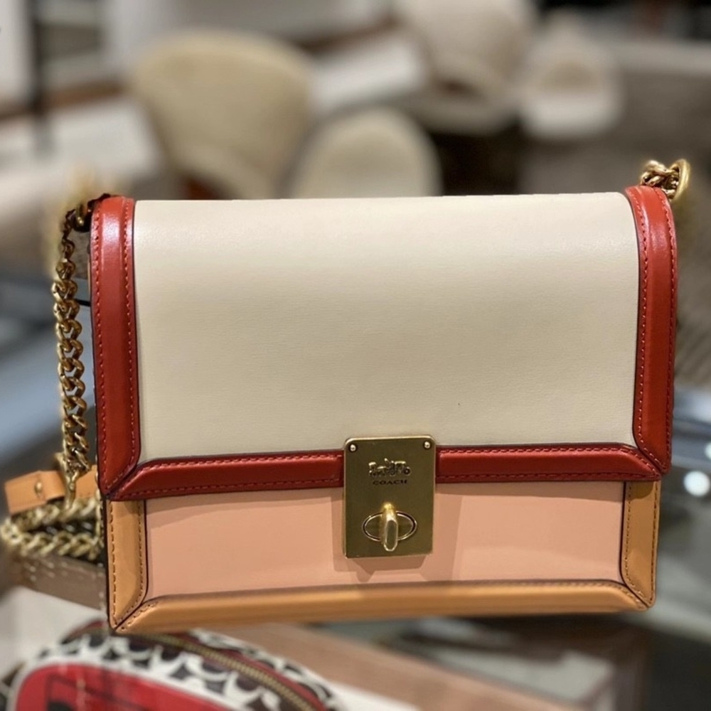 Coach Hutton Cream and Red Crossbody Bag